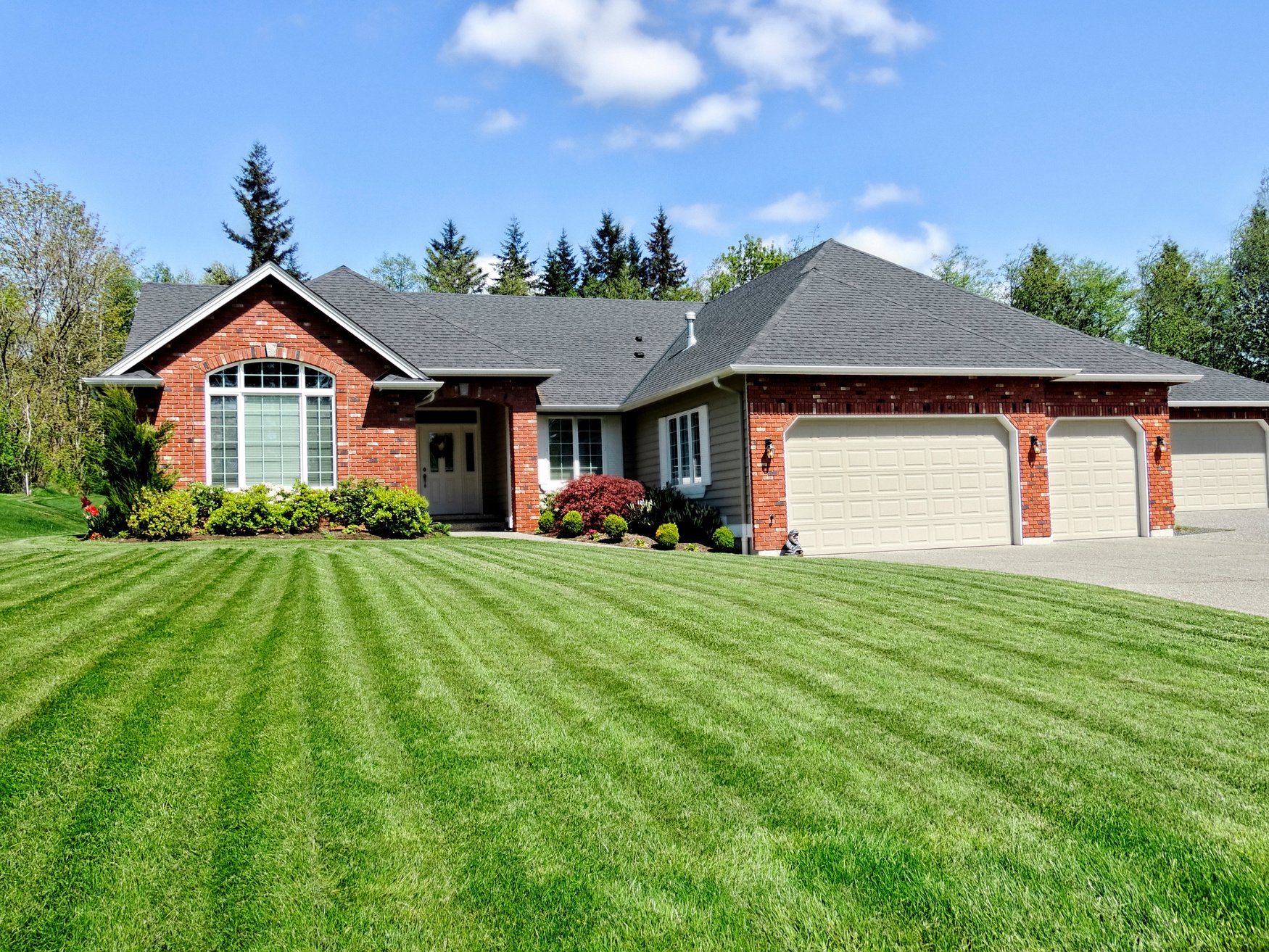 Ranch Style home with a perfect lawn